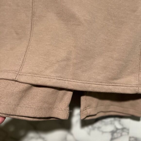 Skorts Zara Peachy Pink Ribbed Knit High Waisted Bike Short Women's Skort - Picture 3 of 9